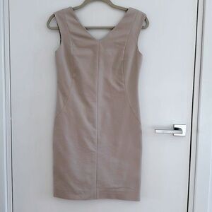 Club Monaco Tan Fitted Shift Dress – Size 00 | Cotton Blend | Elegant & Lined